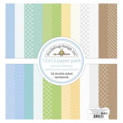 Doodlebug Baby Boy Designpapier - Petite Print Assortment Pack